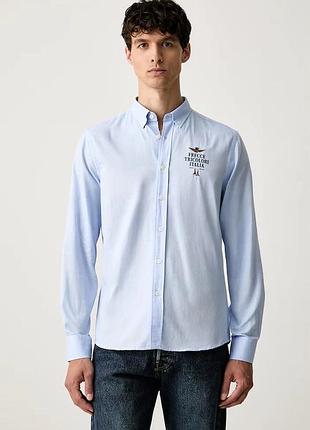 Urbanshop com ua aeronautica militareсорочка "оксфорд" жіноча бавовняна блакитна однотонна ca1334uct04409 розміри запитуйте