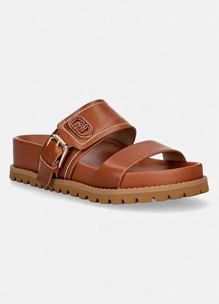 Urbanshop com ua liu joшлепанцы женские кожаные livia 02 коричневые sa6109p0102s3804 размеры запитуйте