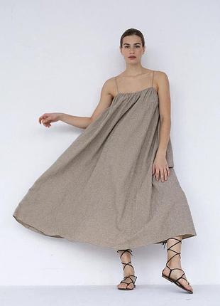 Urbanshop com ua muuv.muuv розкльошена сукня бавовняна з еластаном tao бежева клітинка розміри запитуйте