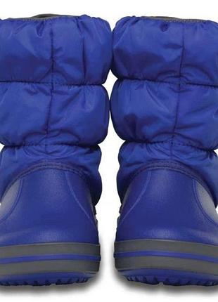 Детские зимние сапоги для мальчика crocs kids winter puff boot blue/light grey
 #с9