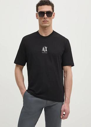 Urbanshop com ua armani exchangeбавовняна футболка armani exchange чоловіча колір чорний з аплікацією xm000363 af12308 розміри
