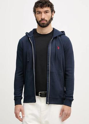 Urbanshop com ua u.s. polo assn.кофта, которая расстегивается мужская с хлопком dhm lb темно-синяя mup4413 размеры запитуйте