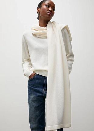 Urbanshop com ua answear.labжіночий светр з мериносової вовни з шарфом answear.lab бежевий розміри запитуйте