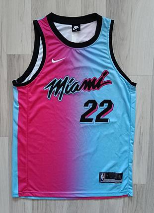 Баскетбольная майка-джерси клуба nba miami heat с градиентным дизайном «miami vice» и номером 22 игрока jimmy butler city edition / vice versa