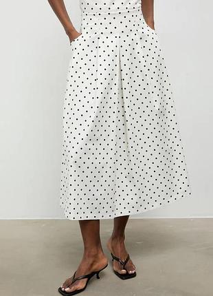 Urbanshop com ua answear.labплиссированная юбка хлопковая с эластаном бежевая в горошек размеры запитуйте