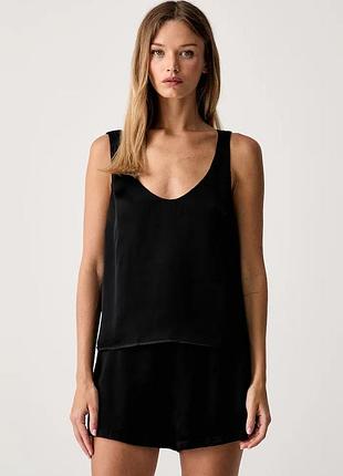 Urbanshop com ua le privéблузка на бретелях жіноча віскозна paulette top noir чорна однотонна lp00770 розміри запитуйте