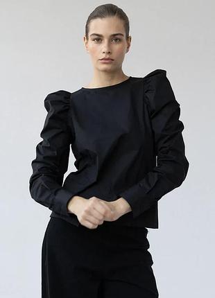 Urbanshop com ua muuv.muuv блузка жіноча з бавовною miel чорна однотонна розміри запитуйте