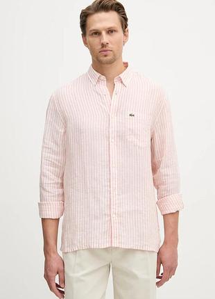 Urbanshop com ua lacosteсорочка мужская льняная розовая в полоску ch6985 размеры запитуйте