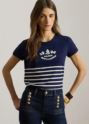 Urbanshop com ua lauren ralph laurenфутболка женская хлопковая темно-синяя 200b21056 размеры запитуйте