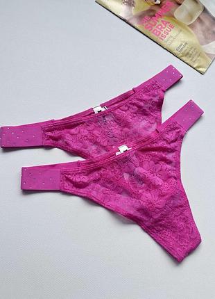 Кружевные трусики виктория сикрет victoria’s secret трусы стринги