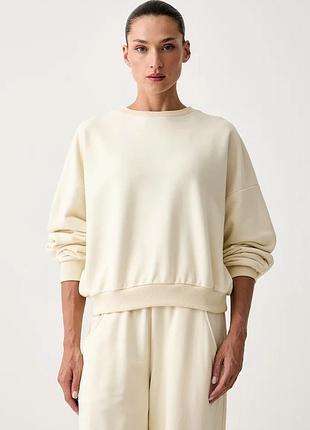 Urbanshop com ua joyinmeспортивна кофта жіноча з бавовною forme бежева bluza.oversize.forme розміри запитуйте