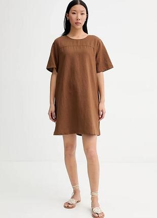 Urbanshop com ua marc o'poloлютное платье с льном коричневое 5000010265 размеры запитуйте