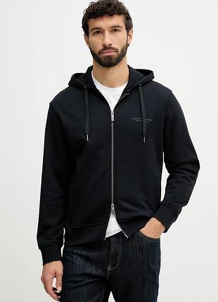Urbanshop com ua armani exchangeхлопковая кофта armani exchange цвет черный с капюшоном однотонная xm001293 af20934 размеры