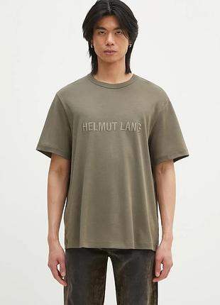 Urbanshop com ua helmut langбавовняна футболка helmut lang logo ov tee.hvy ever чоловіча колір зелений з аплікацією o04hm599