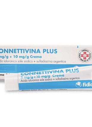 Оригинальный крем connettivina plus (коннеттина плюс) 25 г италия
 от ожогов, ран, рубцов, пролежней. заживляющий с гиалуроновой кислотой и серебром