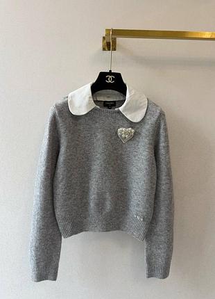 New🤍  светр chanel 50% кашемір, 45% мохер, 5% поліестер мʼякий, приємний до тіла 🥰 комір знімається 👌