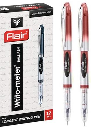 Ручка flair writo - meter шариковая масляная 10 км красная.