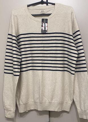Новий чоловічий джемпер у смужку matalan acw85 (100% бавовна), розмір l