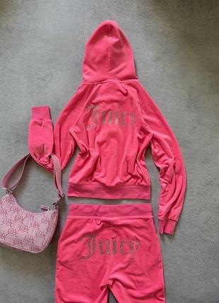 Оригінал juicy couture рожевий велюровий костюм зі стразами y2k 2000s xs