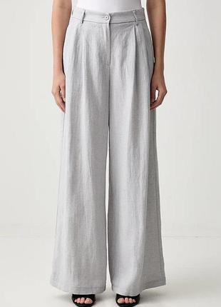 Urbanshop com ua vicoloштани жіночі лляні сірі high waist tab0433 розміри запитуйте