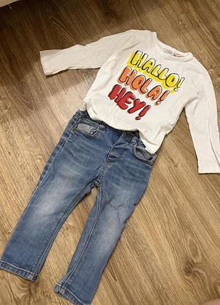Джинсы и лонгслив zara