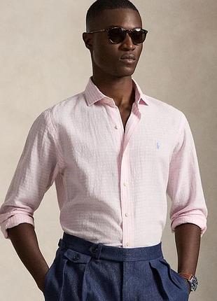 Urbanshop com ua polo ralph laurenсорочка чоловіча з льоном рожева у смужку 710b16700 розміри запитуйте