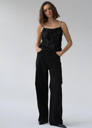 Urbanshop com ua muuv.muuv блузка на бретелях жіноча flor чорна квіти розміри запитуйте