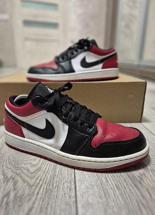 Мужские кожаные оригинальные кроссовки nike air jordan 1 low
