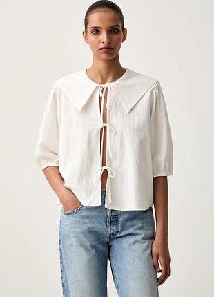 Urbanshop com ua marc o'poloсорочкова блузка жіноча бавовняна бежева однотонна 5000010785 розміри запитуйте