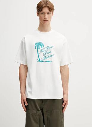 Urbanshop com ua drôle de monsieurфутболка чоловіча бавовняна slogan palmiers біла k-ts297-co002-ow розміри запитуйте