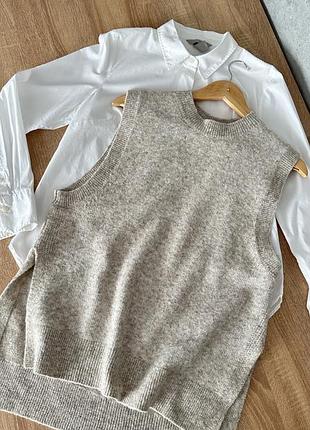 В'язаний подовжений жилет-оверсайз h&m, розмір xs-s