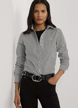 Urbanshop com ua lauren ralph lauren хлопковая рубашка lauren ralph lauren женский цвет черный relaxed классический воротник 200859048