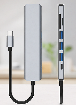 Usb хаб 7в1 / мультифункціональний юсб хаб / розгалужувач usb