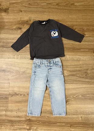 Джинсы и лонгслив zara