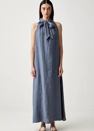 Urbanshop com ua vicoloразклешенное платье льняное голубое однотонное tab0656 размеры запитуйте
