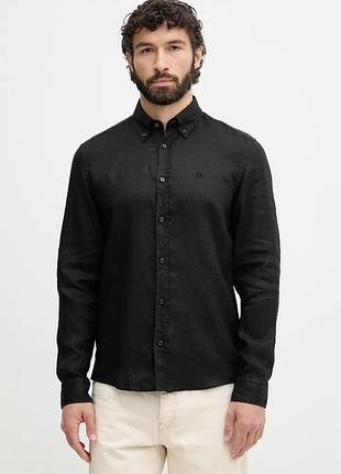 Urbanshop com ua bossсорочка чоловіча лляна liam чорна однотонна 50556077 розміри запитуйте