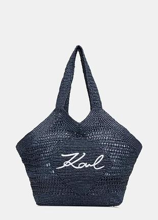 Urbanshop com ua karl lagerfeldсумка-тоут женская плетеная k/signature темно-синяя b2w46068 размеры запитуйте
