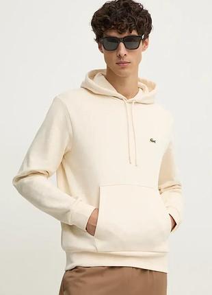 Urbanshop com ua lacosteкофта з капюшоном бавовняна бежева sh9623 розміри запитуйте