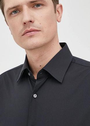 Urbanshop com ua bossсорочка мужская хлопковая с эластаном h-hank-kent-c1-214 черная однотонная 50469345 размеры запитуйте