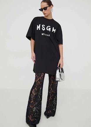 Urbanshop com ua msgmбавовняна сукня msgm колір чорний mini oversize розміри запитуйте