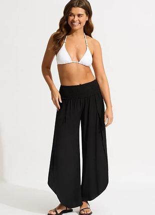 Urbanshop com ua seafollyштани baggy жіночі віскозні shirred waist wrap чорні 53341-pa розміри запитуйте