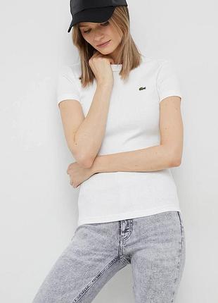 Urbanshop com ua lacosteфутболка женская хлопковая белая tf5538 размеры запитуйте