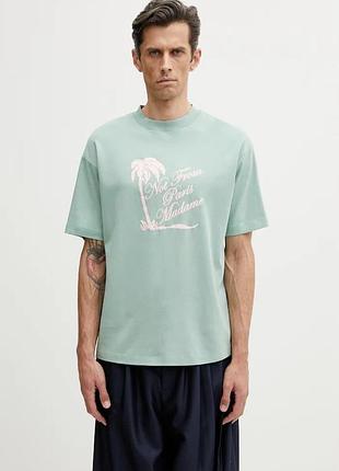 Urbanshop com ua drôle de monsieurфутболка чоловіча бавовняна slogan palmiers бірюзова k-ts297-co002-wg розміри запитуйте