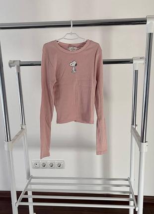 Кофта для дівчинки h&m рожева з принтом snoopy