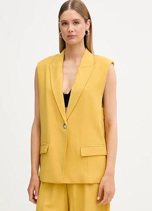Urbanshop com ua vicoloоднобортний жилет жіночий з віскозою жовтий tab0036 розміри запитуйте