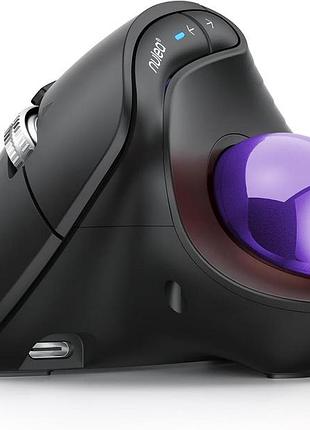 Бездротова миша з трекболом nulea m514 ergonomic 65° (керування великим пальцем) 4 lvl dpi, bluetooth/2.4g, 3 пристрої