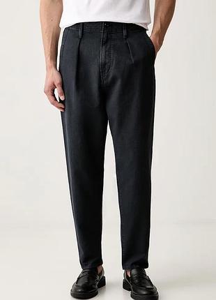 Urbanshop com ua g-starштаны мужские хлопковые pleated chino relaxed tapered темно-синие regular waist d24543-d752 размеры