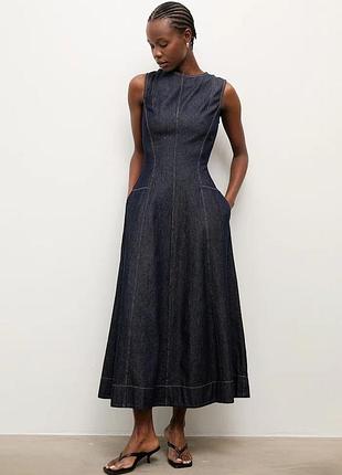 Urbanshop com ua answear.labджинсовое платье answear.lab цвет синий midi расклешенная размеры запиту
