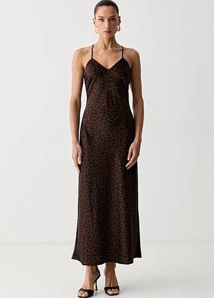 Urbanshop com ua morgan близкое платье rine коричневое с анималистическим мотивом rine размеры запитуйте