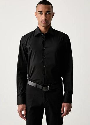 Urbanshop com ua baldessariniсорочка чоловіча з бавовною чорна однотонна b3 10013.3090 розміри запитуйте